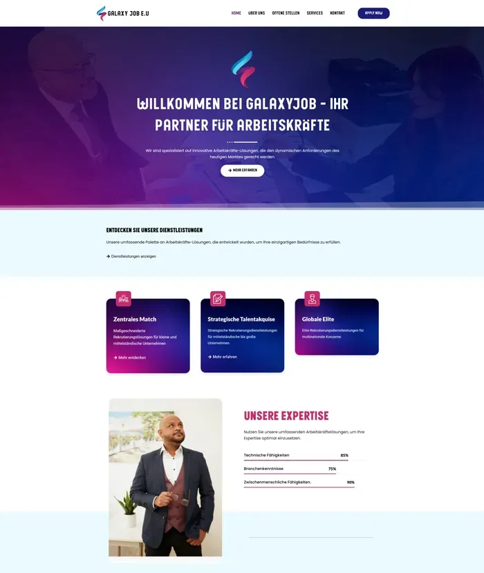 Galaxy Job E.U website screenshot