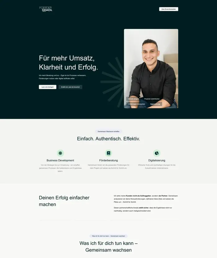 Foerder Coach website screenshot