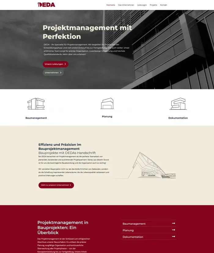 DEDA website screenshot