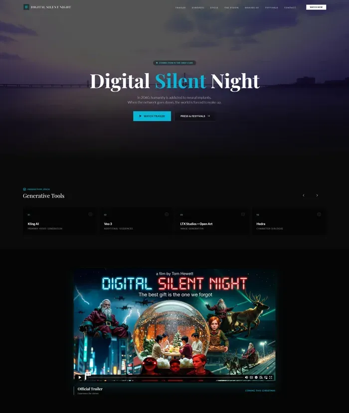 Digital Silent Night website screenshot