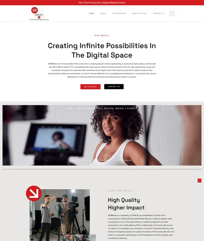 333 Media UAE website screenshot