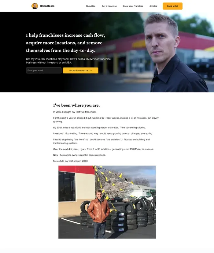 Brian Beers website screenshot