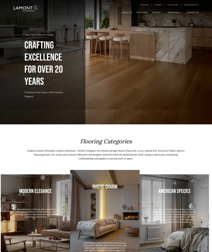 Lamont Flooring website screenshot