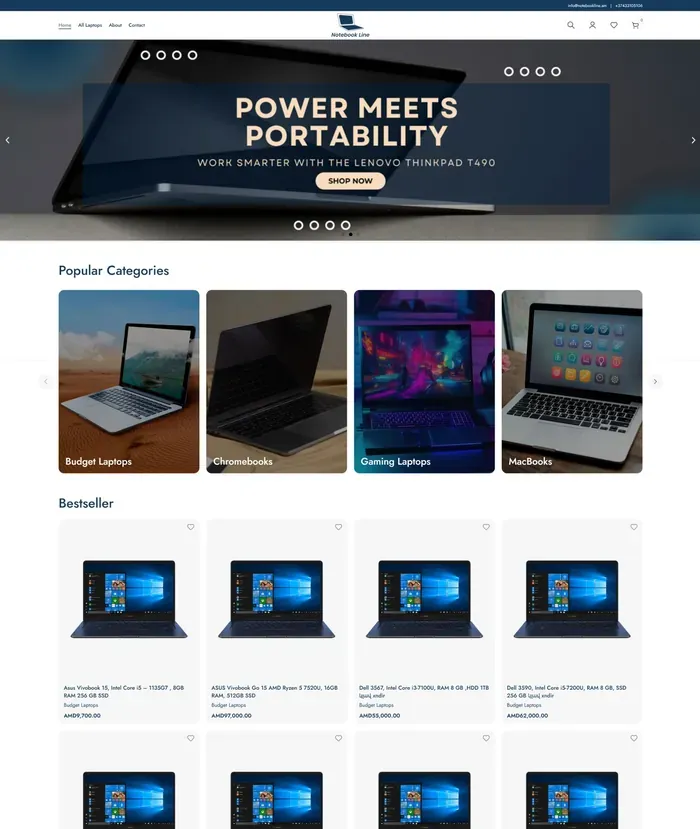 Notebook Line website screenshot
