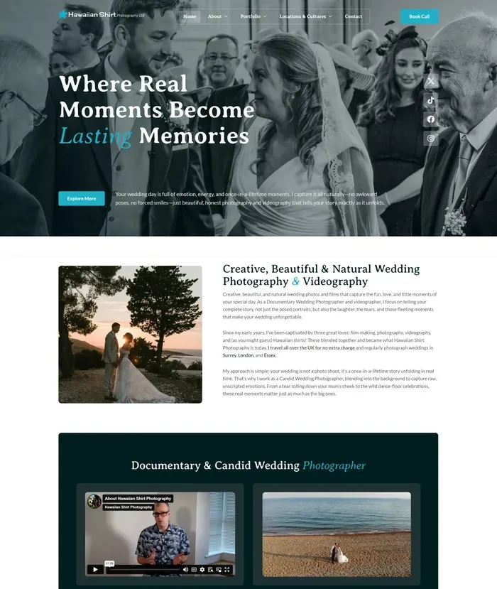 Hawaiian Shirt Photography website screenshot