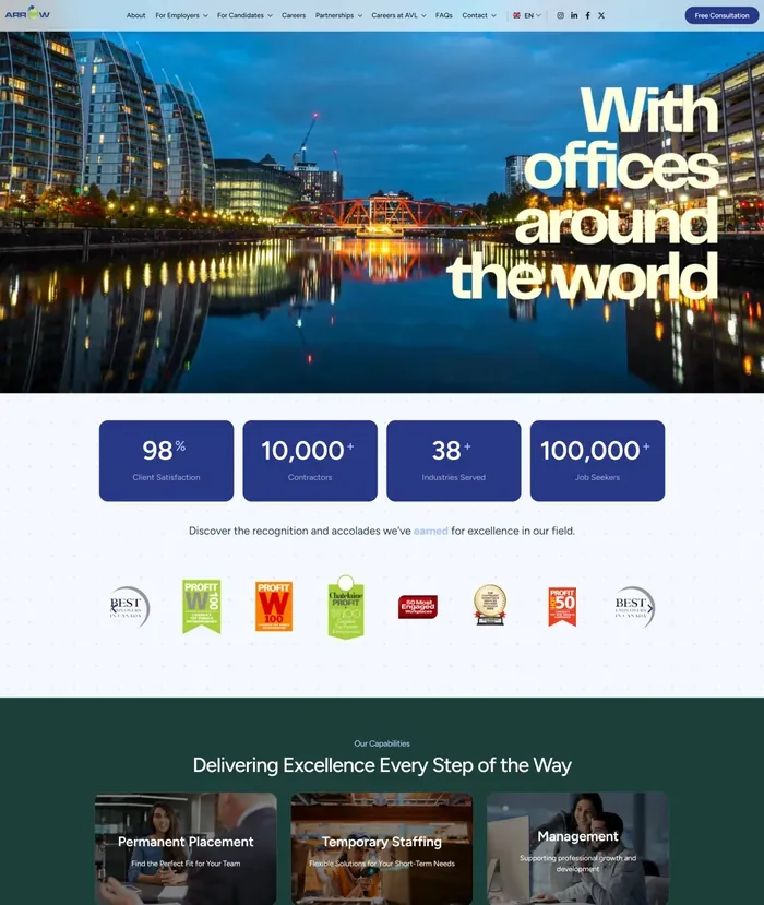 Arrow Workforce website screenshot