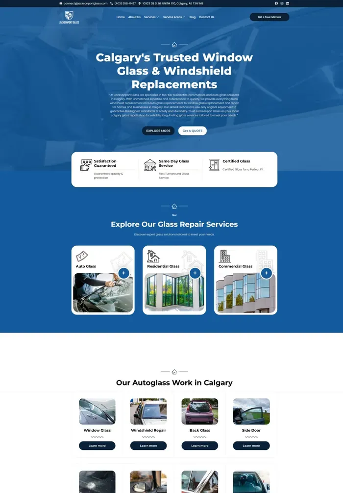 Jacksonport Glass website screenshot