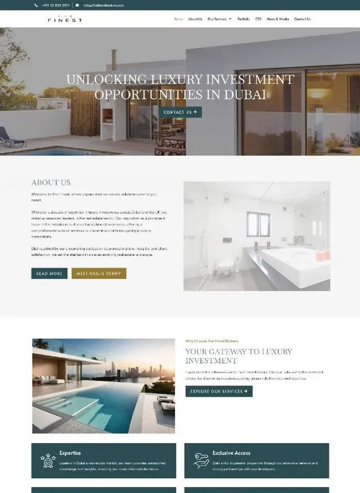 The Finest Brokers website screenshot