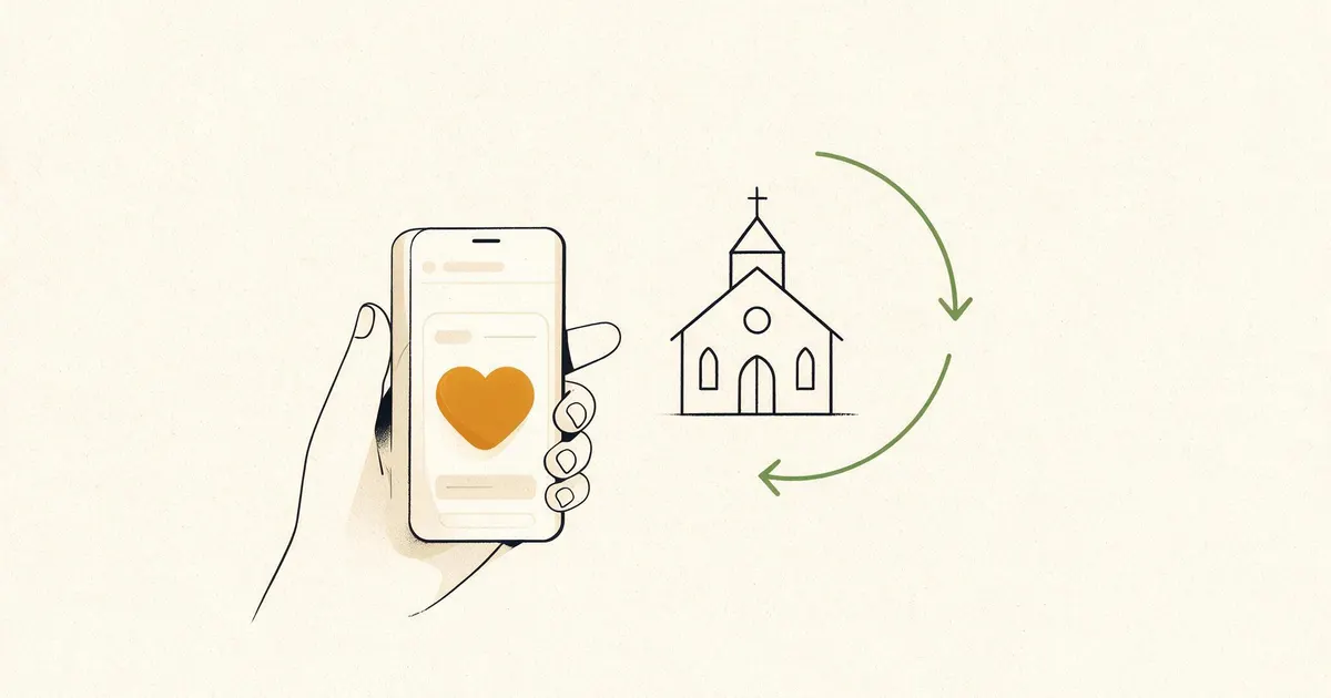 Online giving platforms for churches: a member giving from a phone to their church