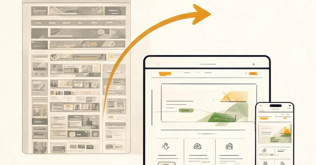 Small business website redesign: an old site transforming into a modern, fast one